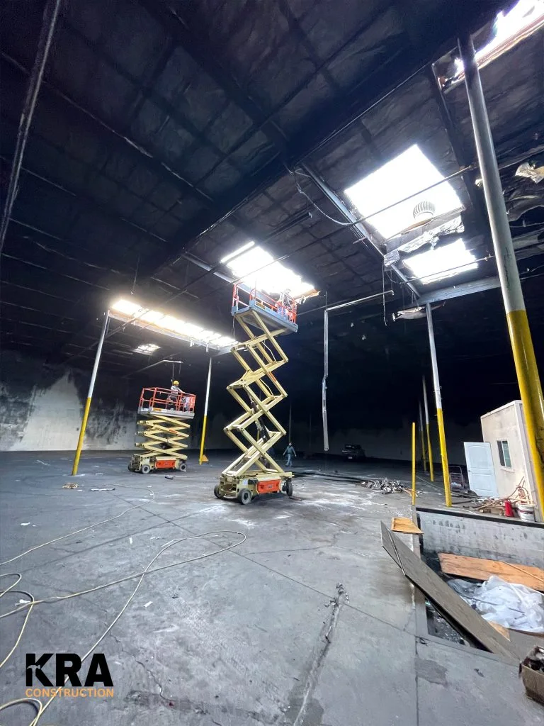 Industrial interior during repair work