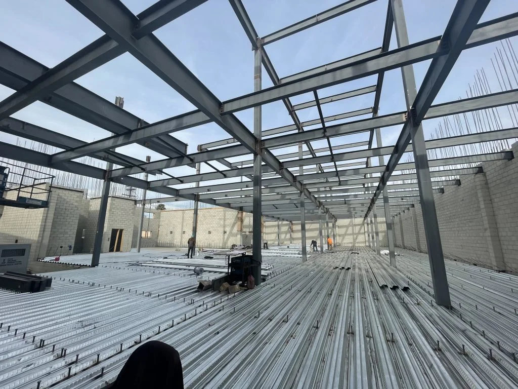 Steel structure during a KRA construction project